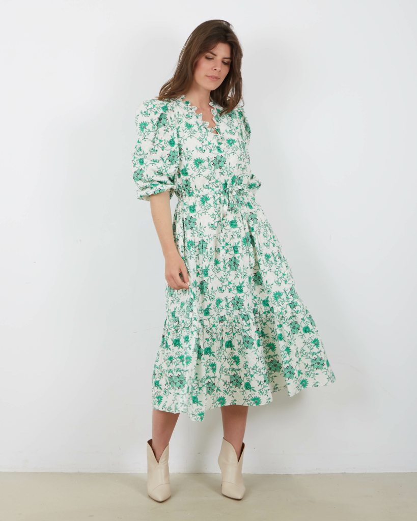 Beatrice Kelly Dress Green Print