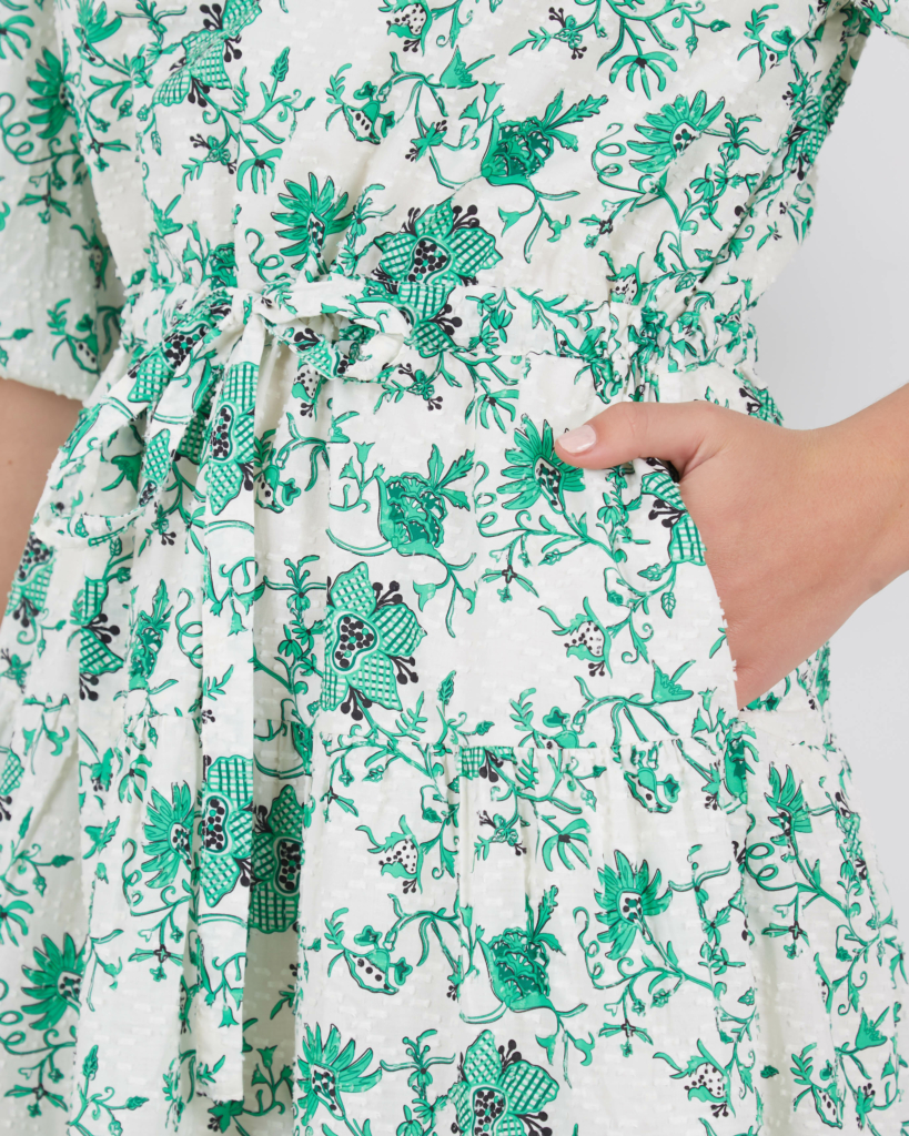 Beatrice Kelly Dress Green Print