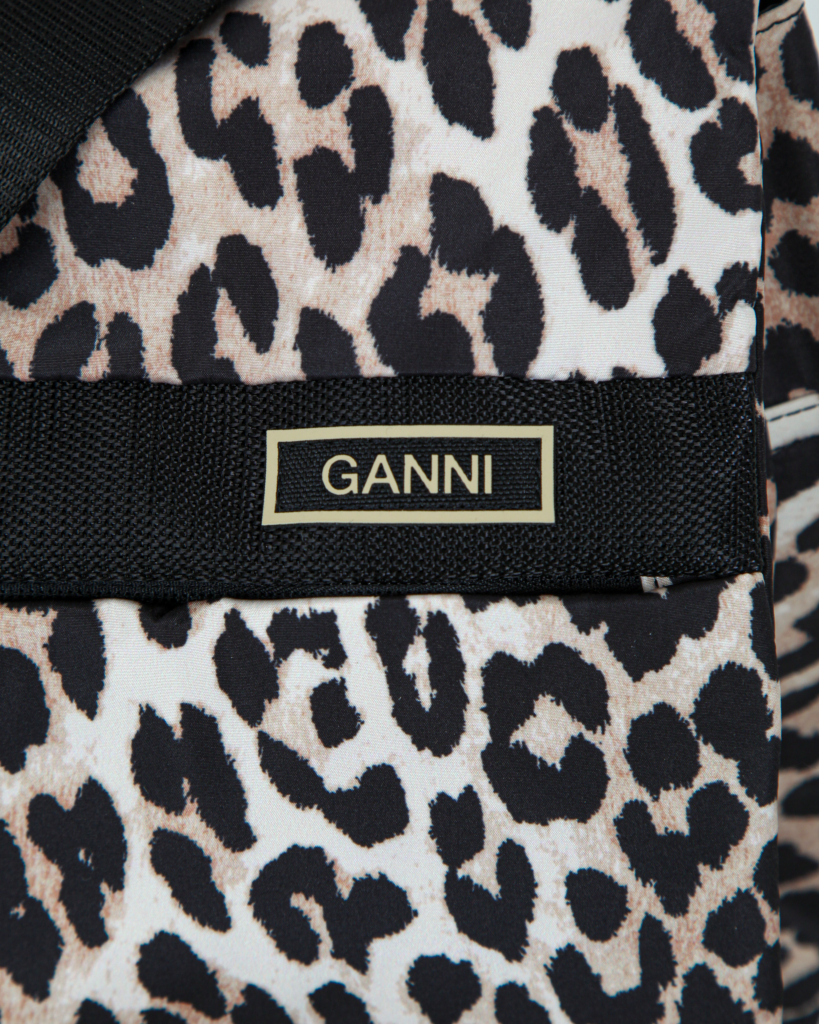 Ganni Recycled Tech Bag Leopard
