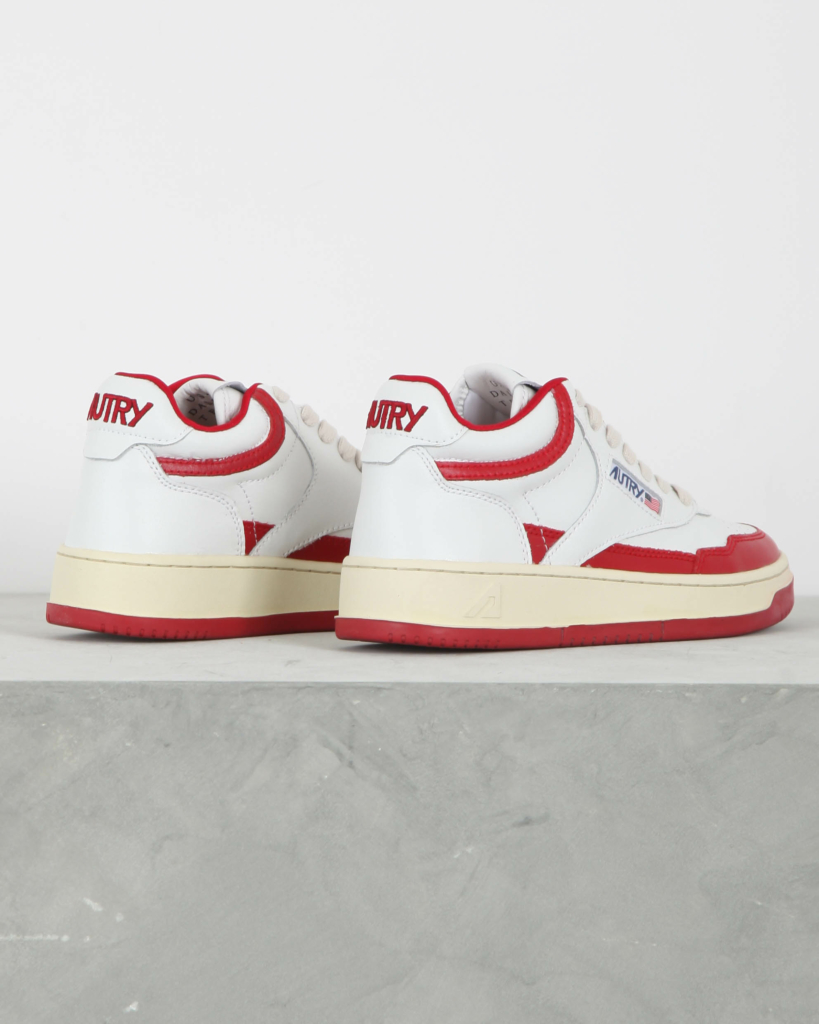 Autry Open mid sneakers white red