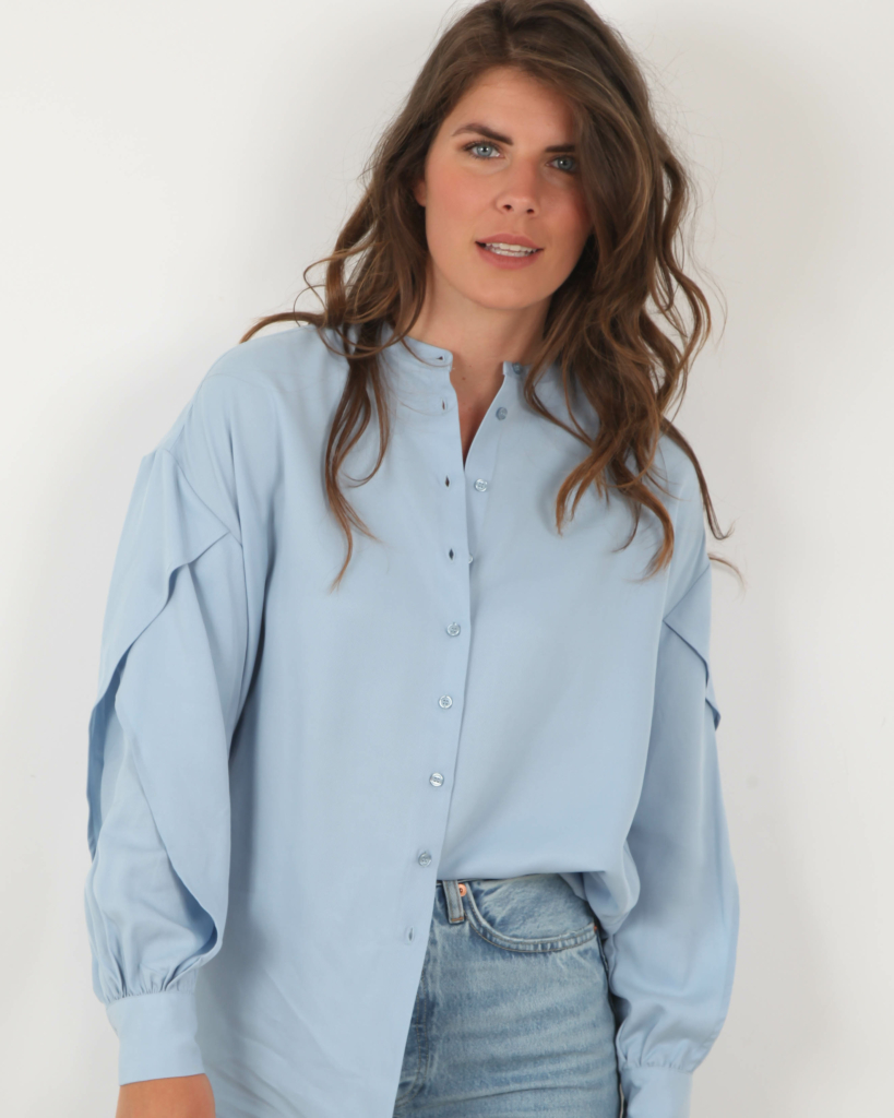 One and Other Bianca Shirt Sky Blue