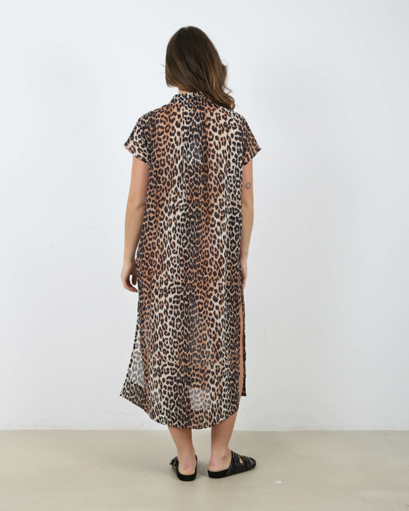 Long Kaftan Dress Leopard