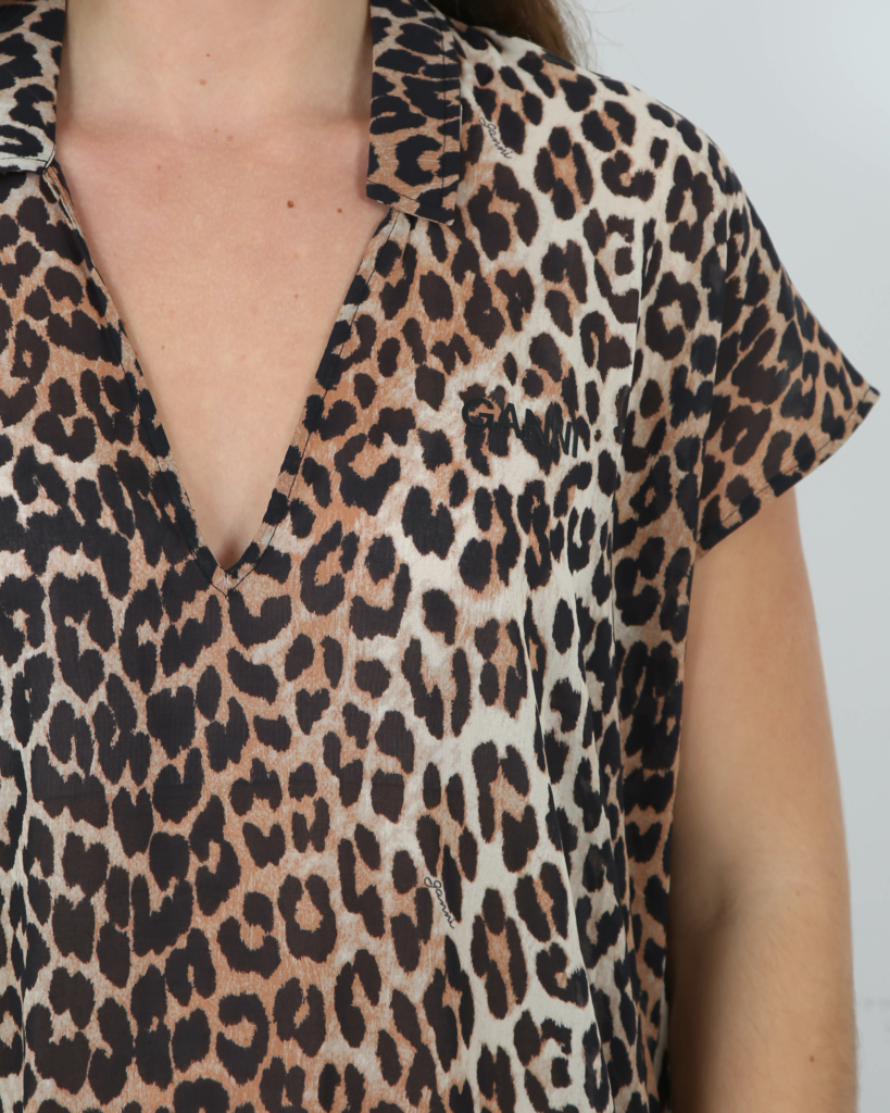 Long Kaftan Dress Leopard