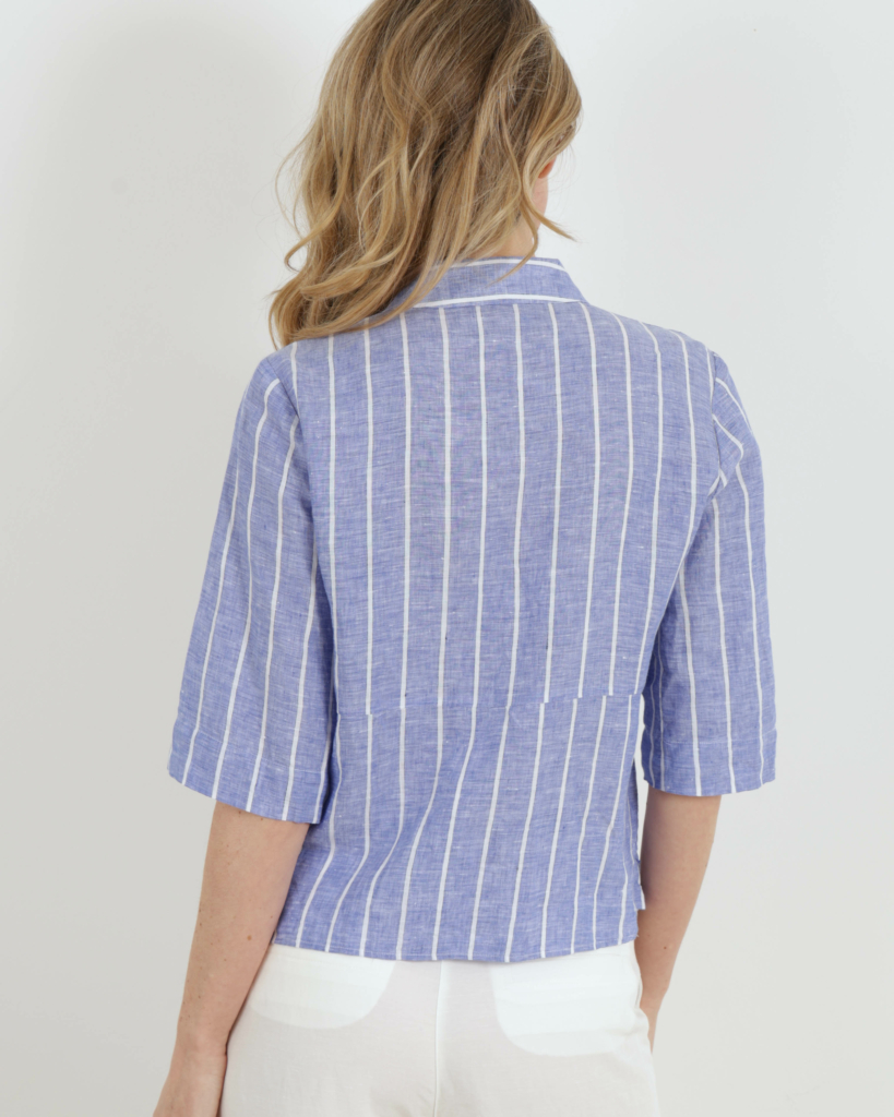 Robert Friedman Charityl blouse blue stripe