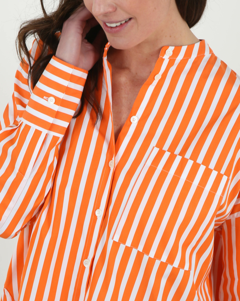 Blouse orange vertical stripe 