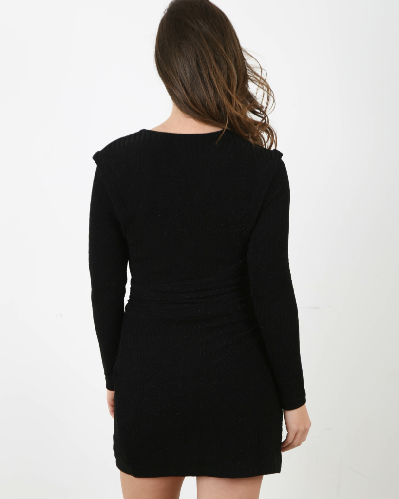 Upwood Lurex V-neck Dress Black
