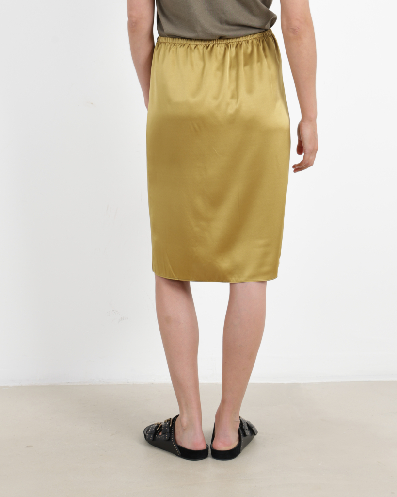 6397 Bias Drawstring Skirt Gold