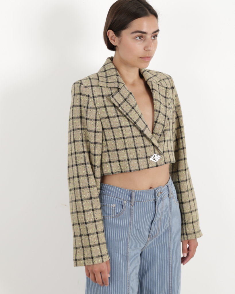 Ganni Suiting Cropped Blazer Tender Shoots