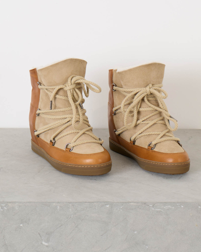 Isabel Marant Nowles Calfskin Leather Snow Boots