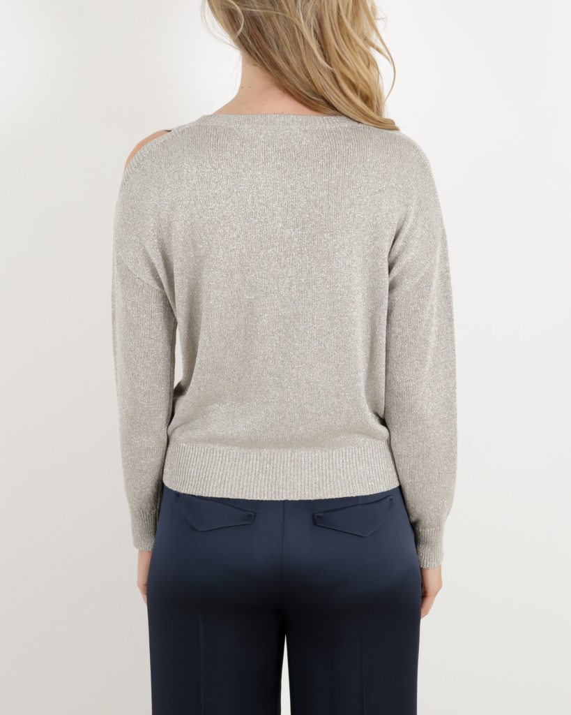 Luisa Cerano Cut-out Sweater Silver Grey
