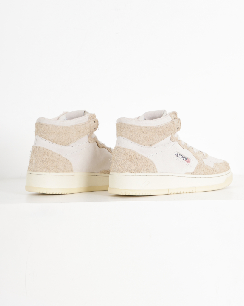 Autry Sneaker Mid Medalist Suede Sand White