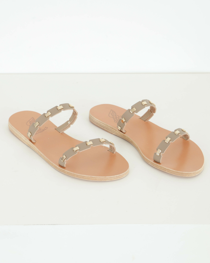 Ancient Greek Sandals Kara Vachetta Slippers Studs Taupe