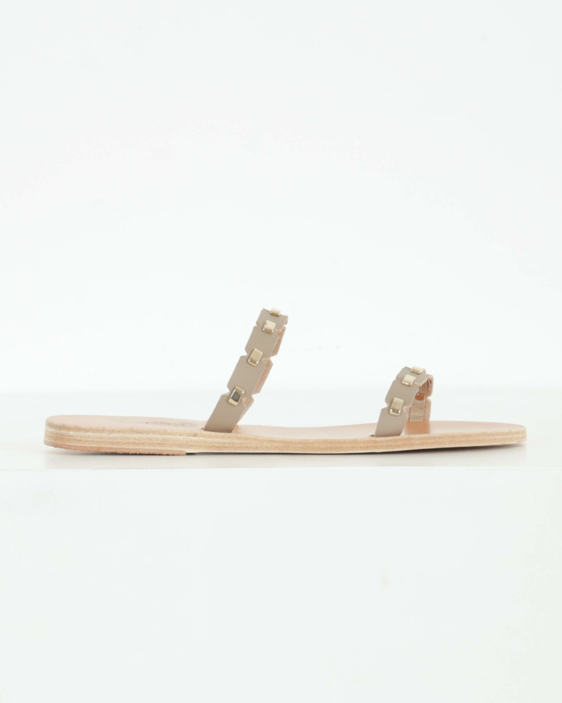 Ancient Greek Sandals Kara Vachetta Slippers Studs Taupe
