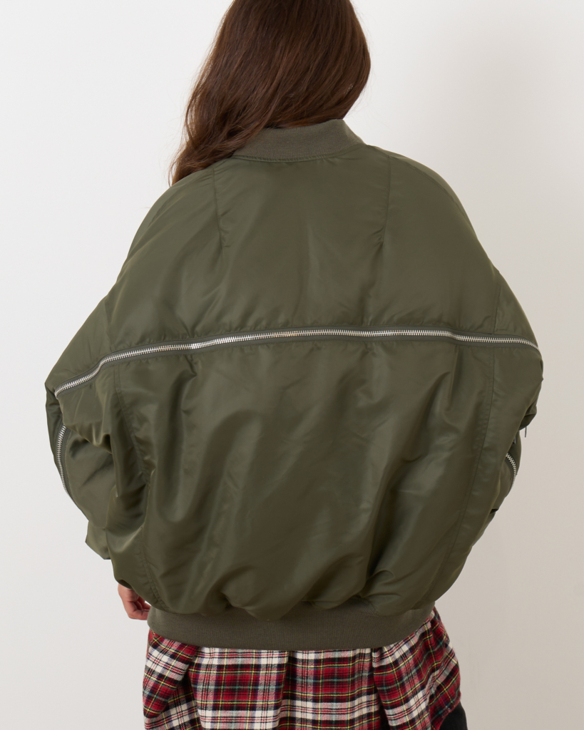 R13 Zip Out Bomber Olive