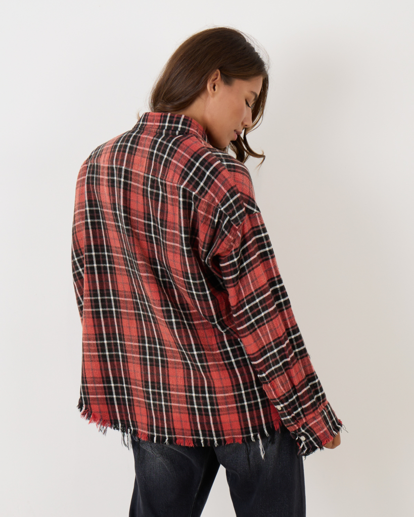 R13 Relaxed Workshirt Red Black