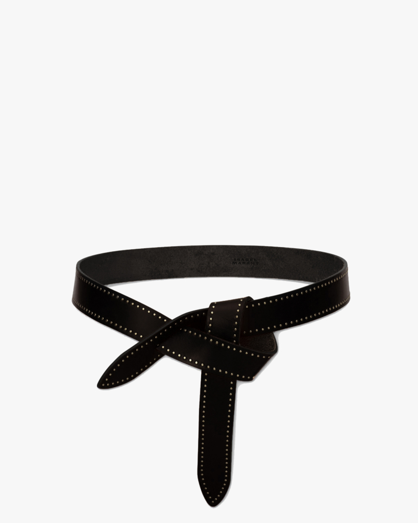 Isabel Marant Lecce Knotted Leather Belt Black