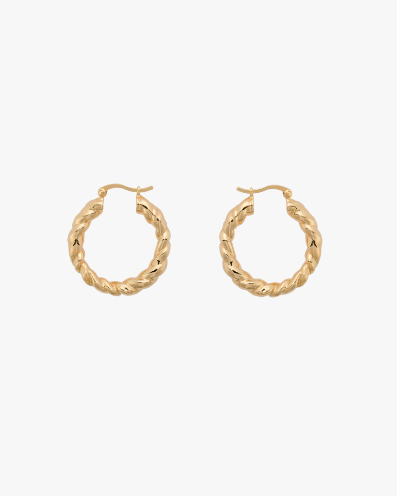 Anna + Nina Lasso Hoop Earrings Gold Plated