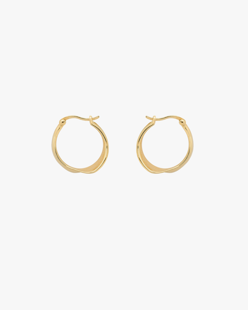 Anna + Nina Twirl Hoop Earrings Gold Plated