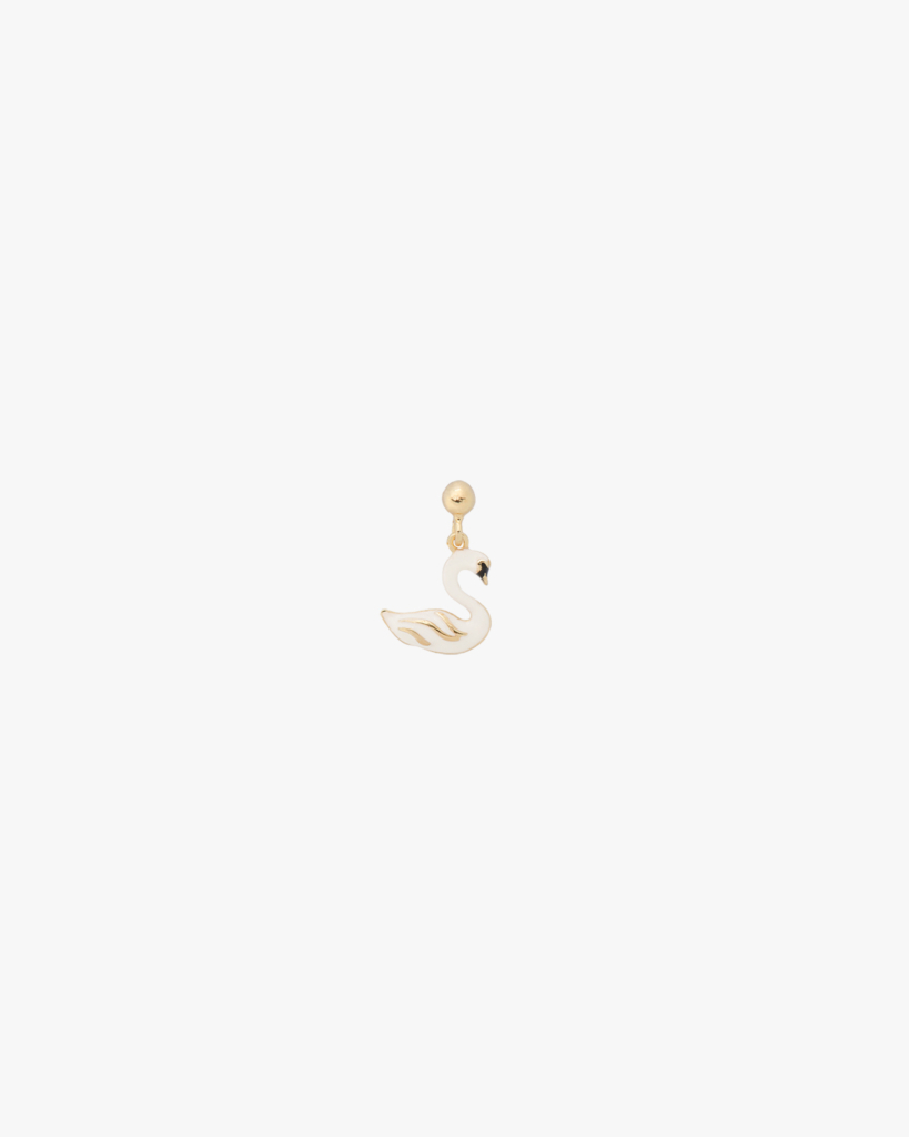 Anna + Nina Single Swan Lake Stud Earring Gold Plated