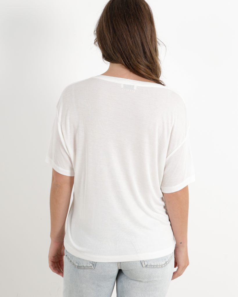 Anine Bing Vale Tee Off White Cashmere Blend