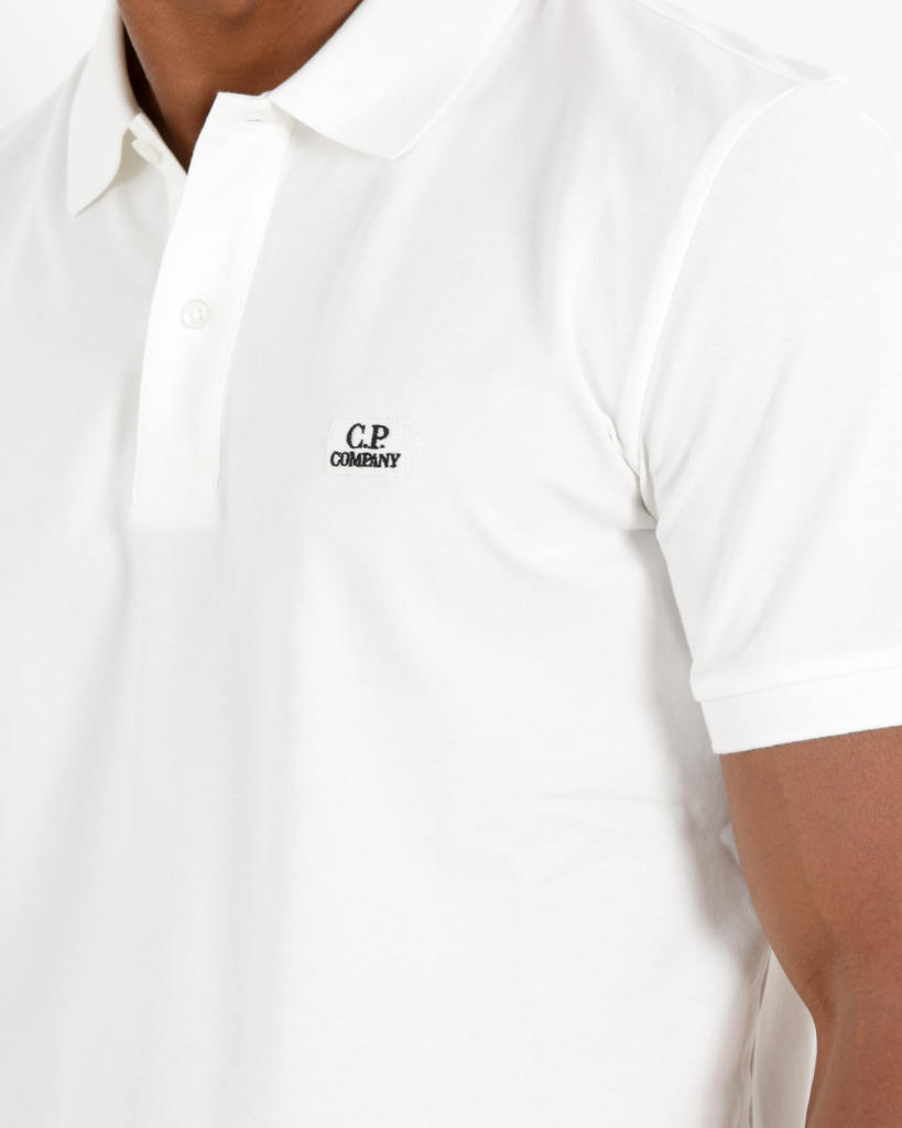 C.P. Company Stretch Piquet Slim Polo Shirt Gauze White