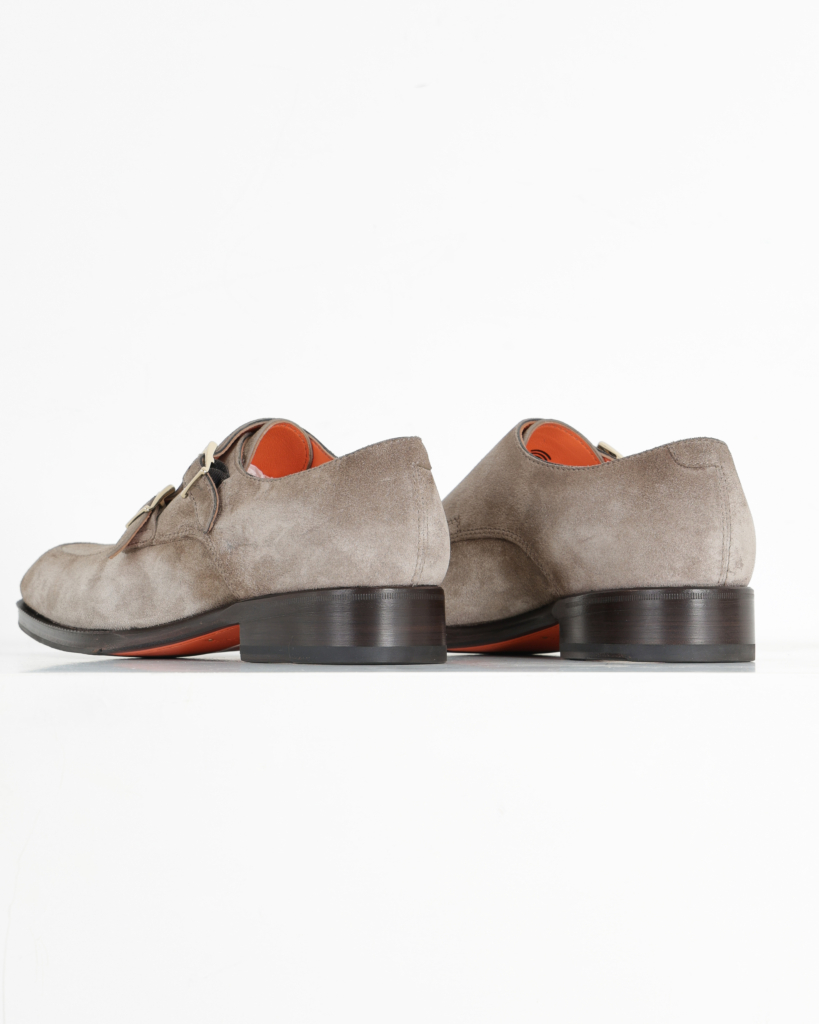 Santoni  Grey Suede Slip-on sneakers