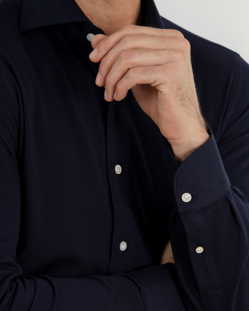 Finamore 1925 Casual Cashmere Blend Shirt Navy