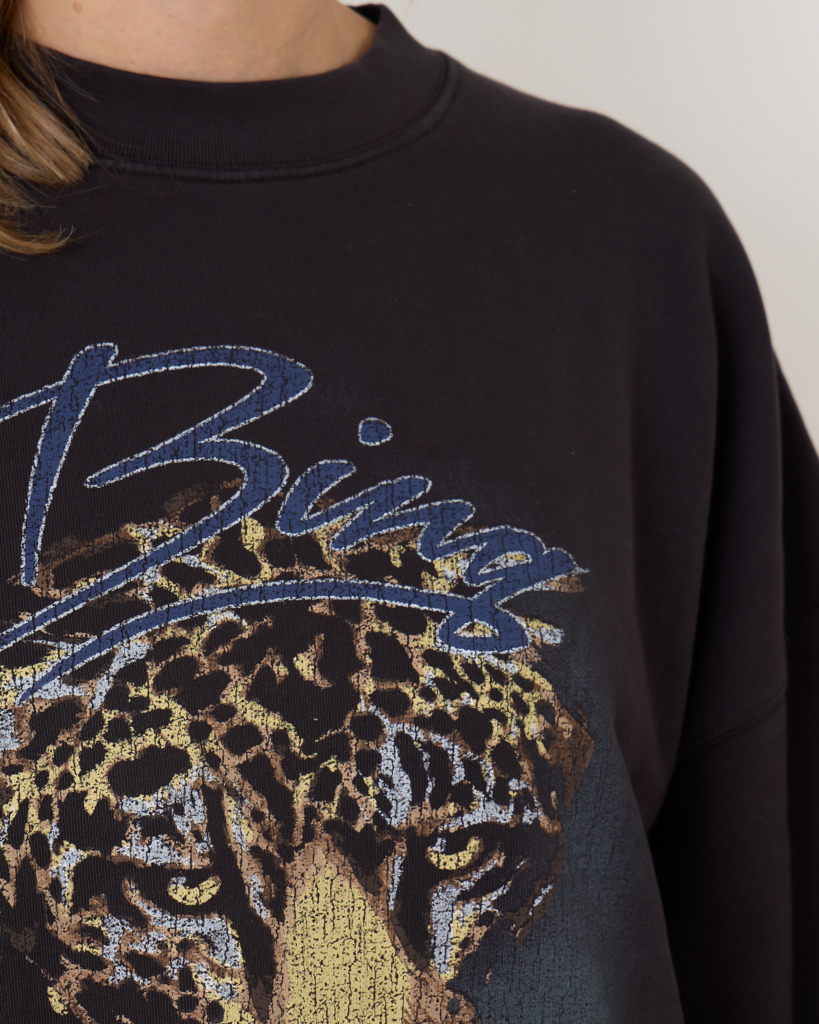 Anine Bing Harvey Sweater Leopard Vintage Black