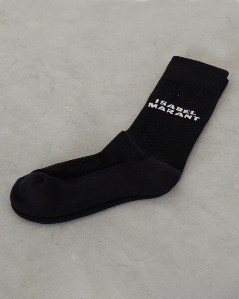 Isabel Marant Dawi Logo Socks Black