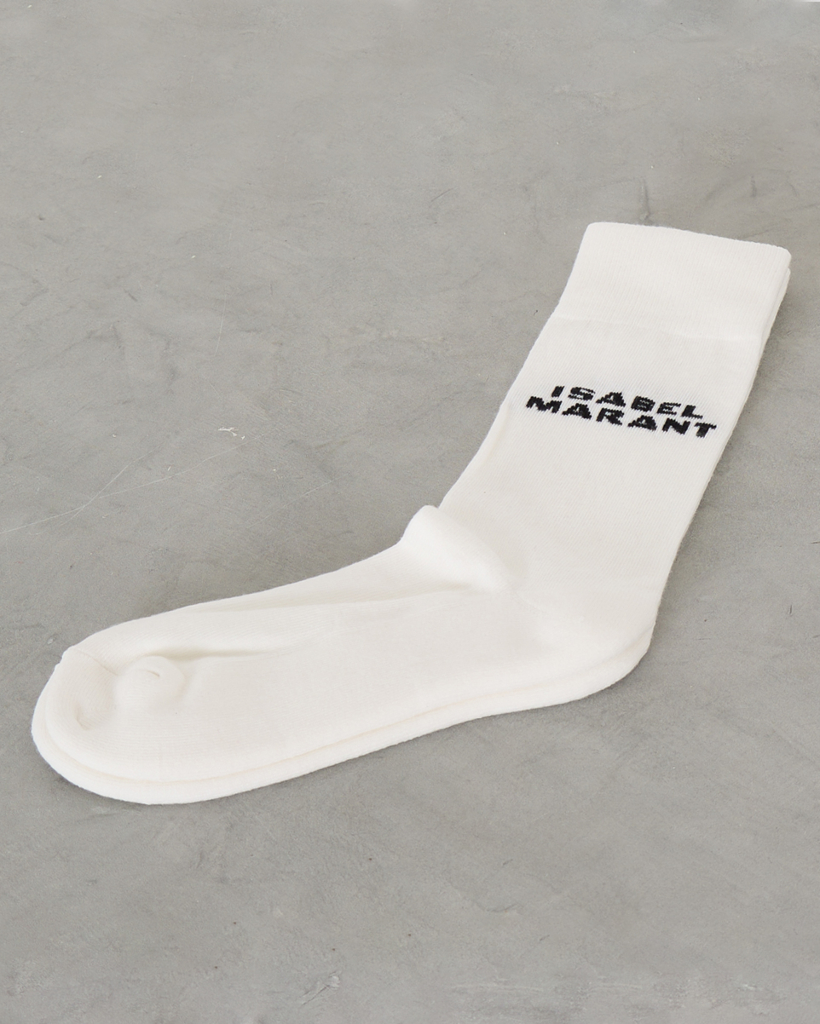 Isabel Marant Dawi Logo Socks White
