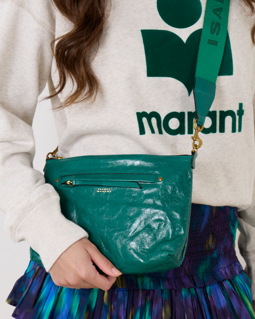 Isabel Marant Nessah Leather Bag Green