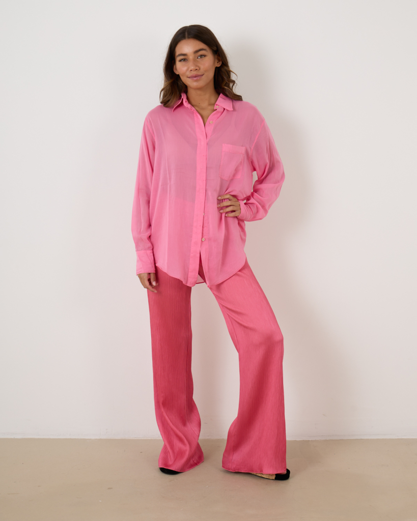 Oversized Voile Shirt Pink