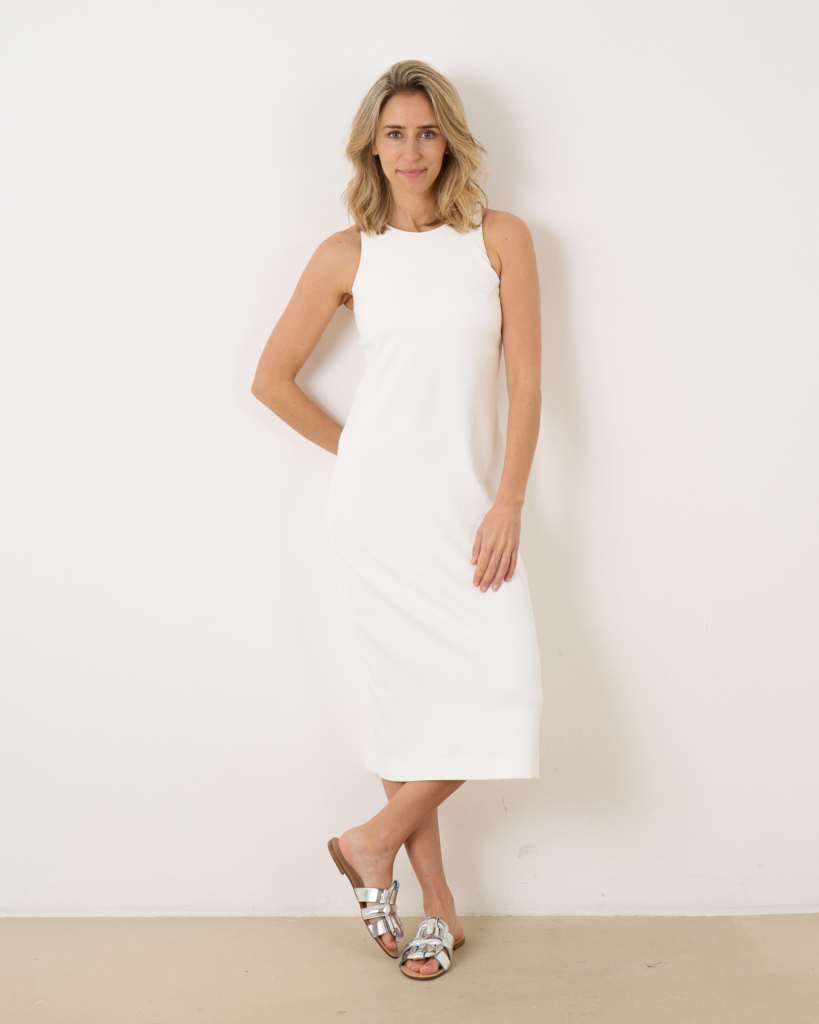 Drykorn  jurk mouwloos midi 1930 off white