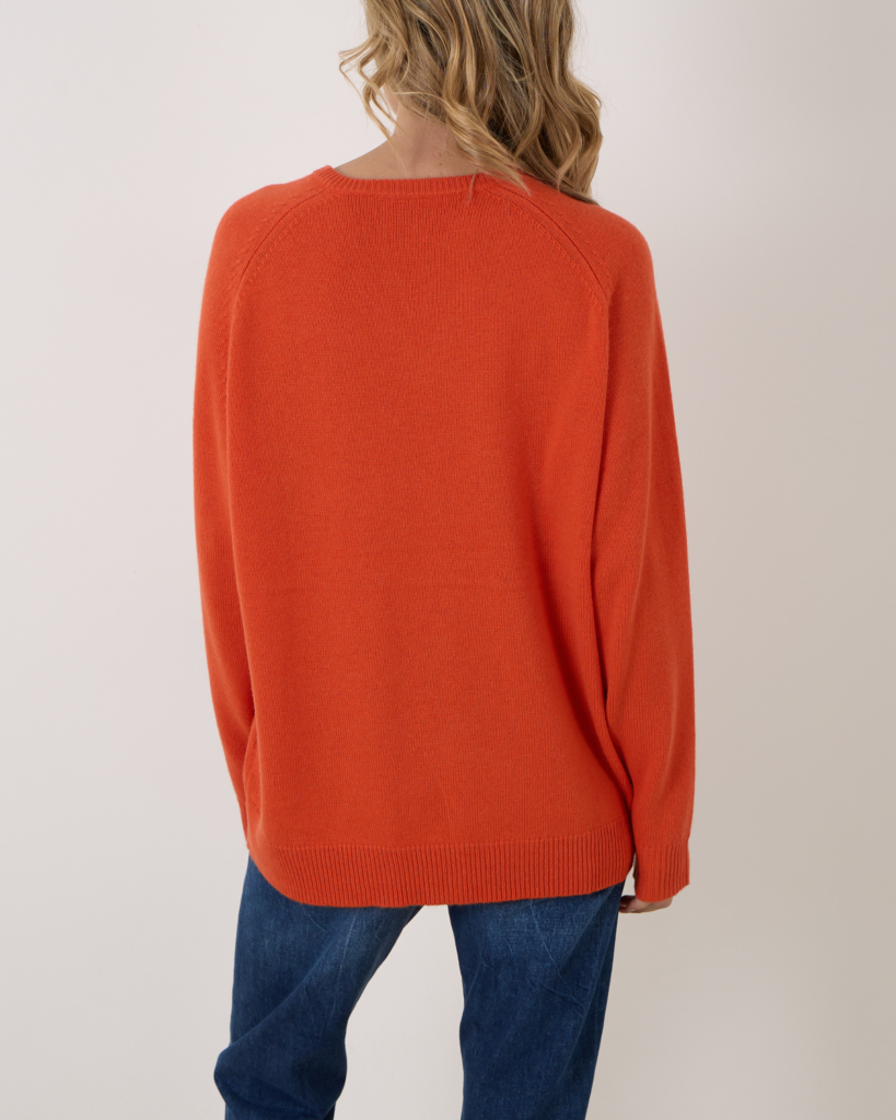 6397 V-neck Pullover Orange Red