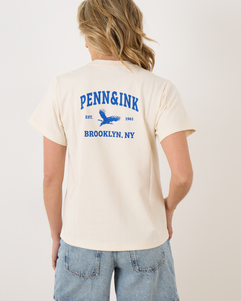 Penn&Ink T-shirt Print Ecru