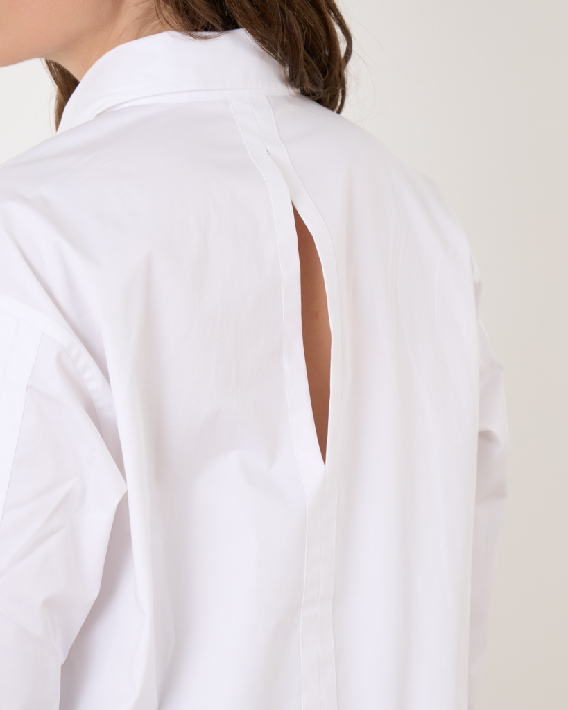 Closed Oversized Dropped Shoulder Blouse White
