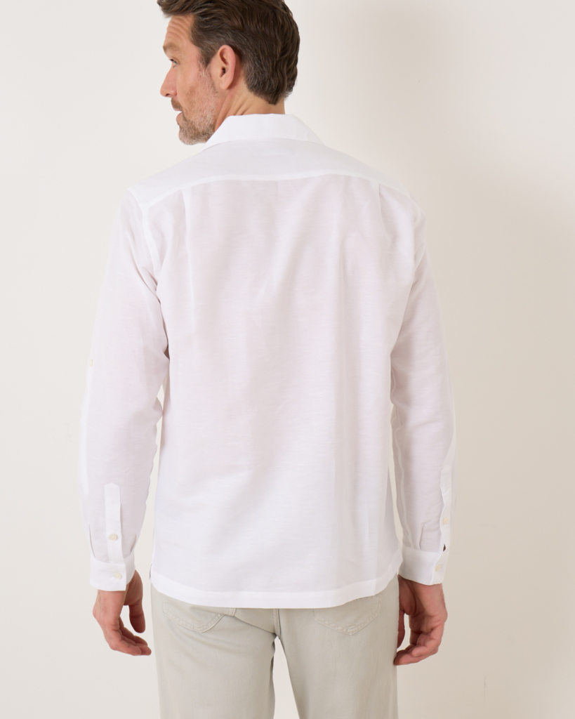 Sease Half Button Shirt White