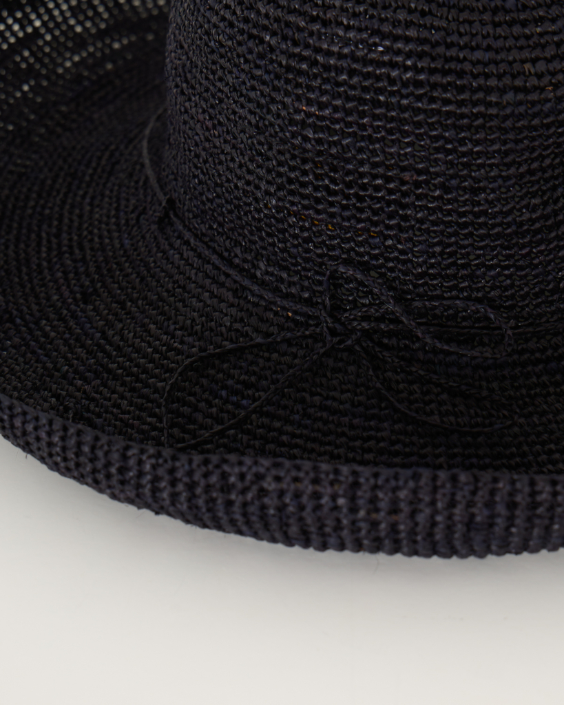 Raffia Hat Black