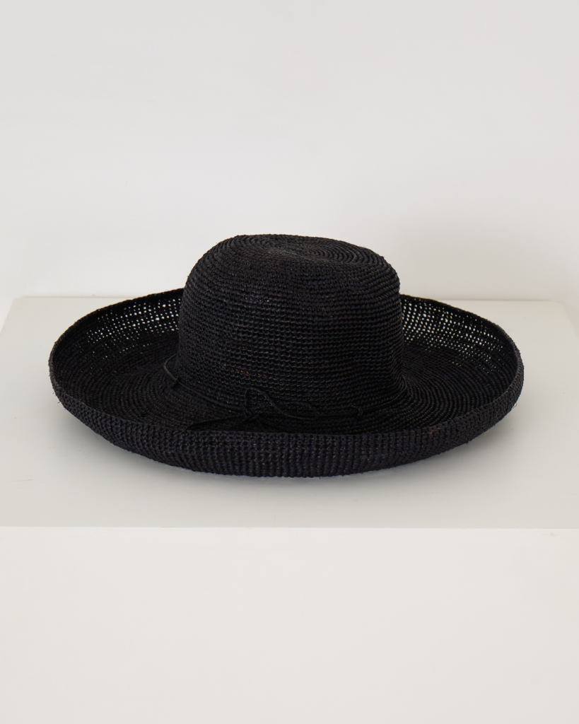 Raffia Hat Black