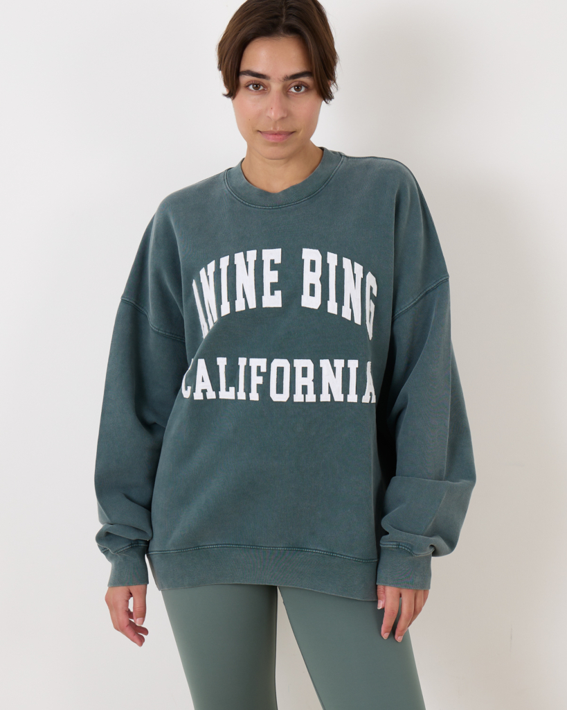 Anine Bing Miles Sweatshirt Logo Green