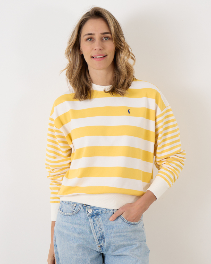 Ralph Lauren Sweater Striped Yellow White