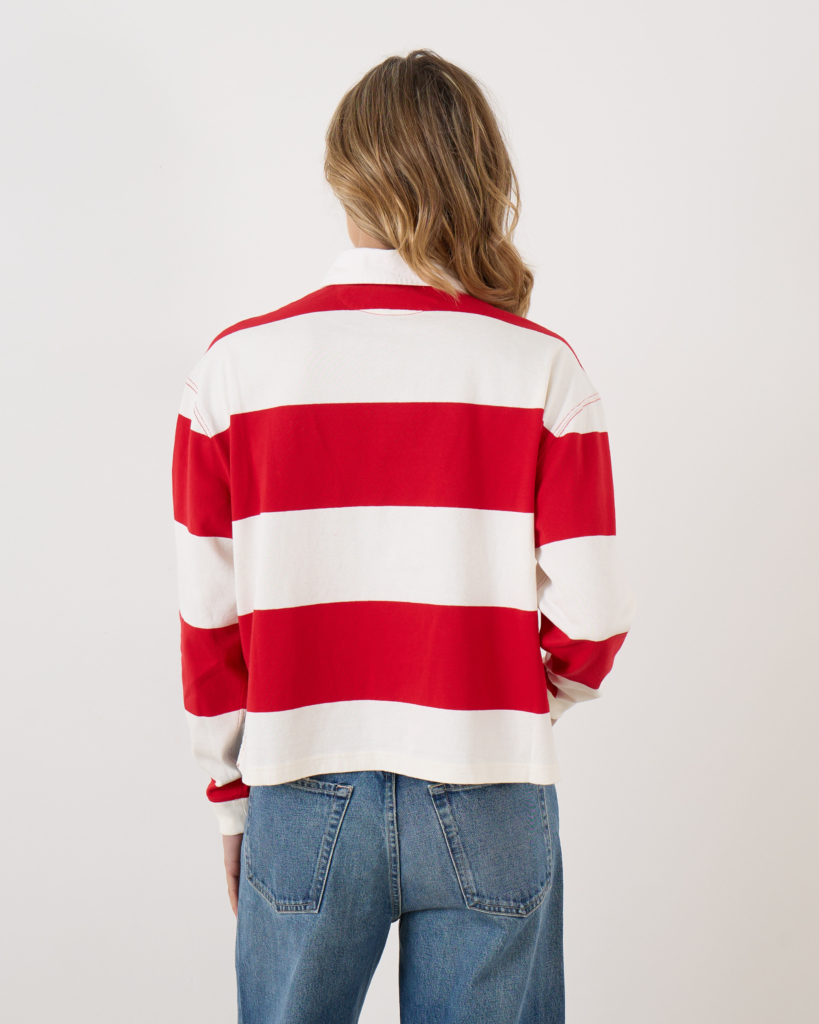 Ralph Lauren Longsleeve Rugbyshirt Striped White Red