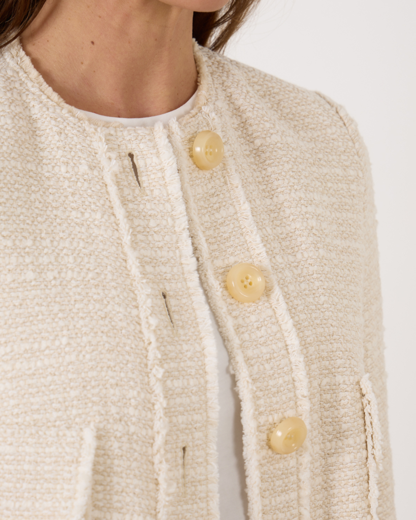 Luisa Cerano Tweed Style Jacket Ivory