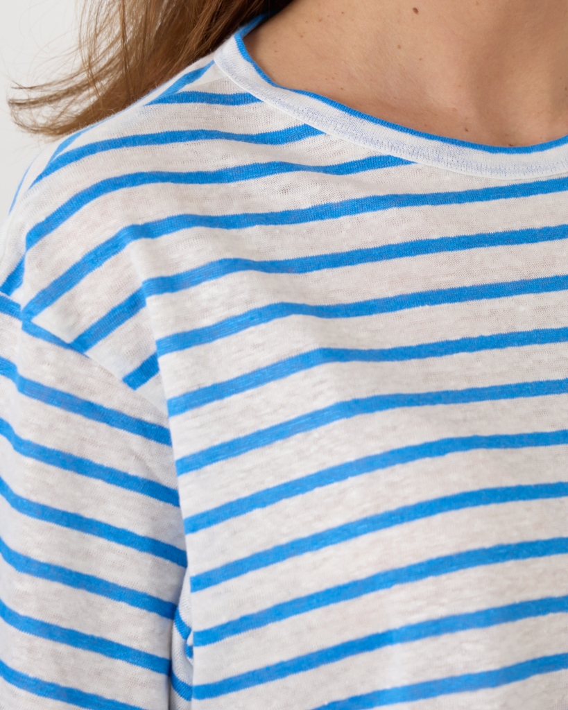 Luisa Cerano Stripe T-shirt White Azur