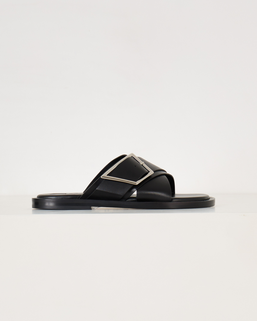 Leather Slippers Black