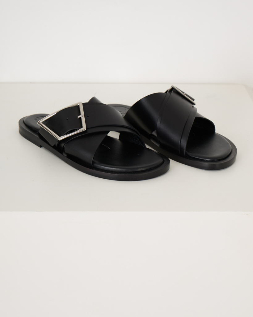 Leather Slippers Black