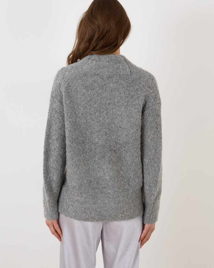 Vince Crimped Shawl Sweater Grey