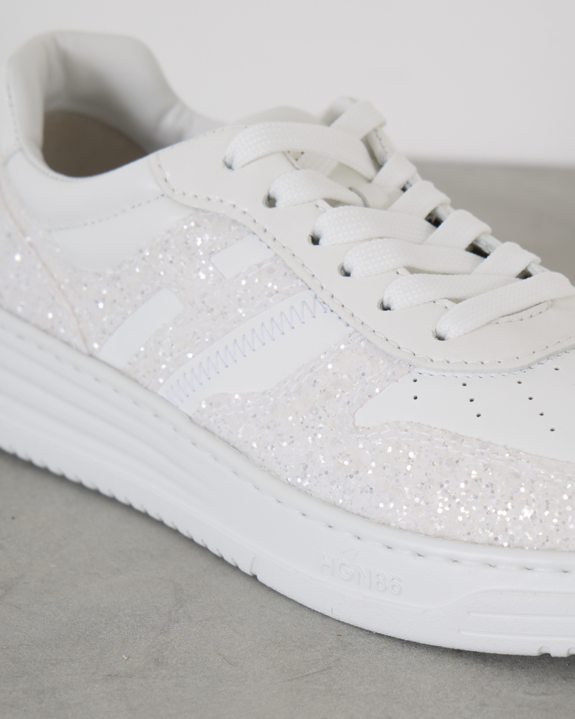 Hogan Allacciato Sneakers Bianco Glitter