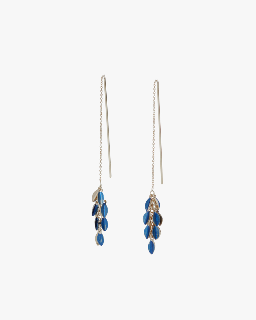 Isabel Marant Leaf Earrings Blue Silver