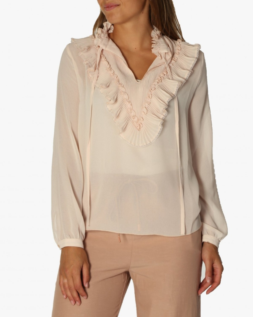 Pleated blouse roze
